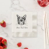 Personalisiertes Haustier Portrait Cocktail Napkin Serviette (Beispiel)