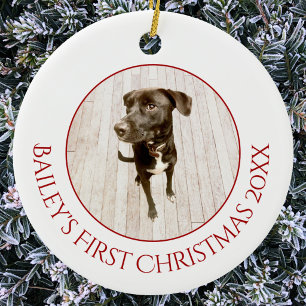Personalisiertes Haustier Welpe Hund erstes Weihna Keramik Ornament