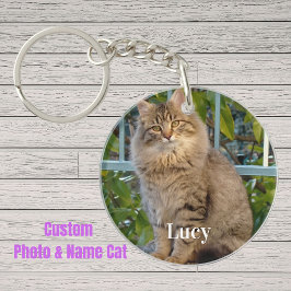 Personalisiertes Haustierfoto Katzenliebhaber und Schlüsselanhänger