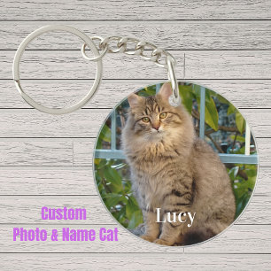Personalisiertes Haustierfoto Katzenliebhaber und  Schlüsselanhänger