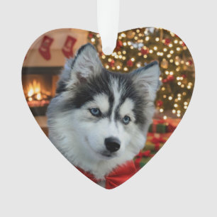Personalisiertes Haustierfoto "Liebe" Gold-Glitter Ornament