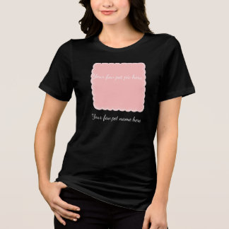 Personalisiertes Haustierfoto mit rosa Schuppenrah Tri-Blend Shirt