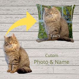 Personalisiertes Haustierfoto & Namensandenken Kissen