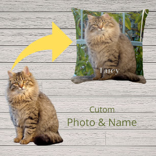 Personalisiertes Haustierfoto & Namensandenken Kissen
