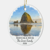 Personalisiertes Haystack Rock-Ornament, Benutzerd Keramik Ornament (Links)