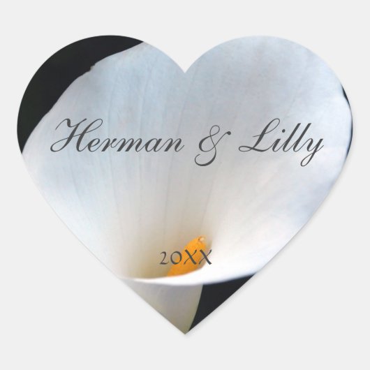 Personalisiertes Heart-Hochzeitsticker Herz-Aufkleber (Vorderseite)