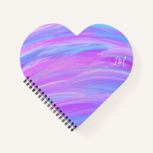 Personalisiertes Heart Spiral Notebook mit gestric Notizblock