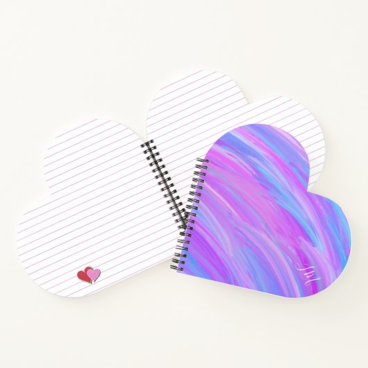 Personalisiertes Heart Spiral Notebook mit gestric Notizblock (Innenseite)