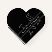 Personalisiertes Heft-Notebook mit Monogramm und N Notizblock (Vorderseite)