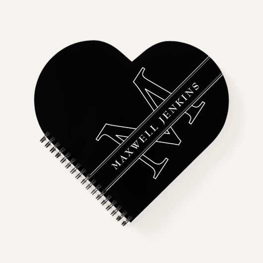 Personalisiertes Heft-Notebook mit Monogramm und N Notizblock (Vorderseite)