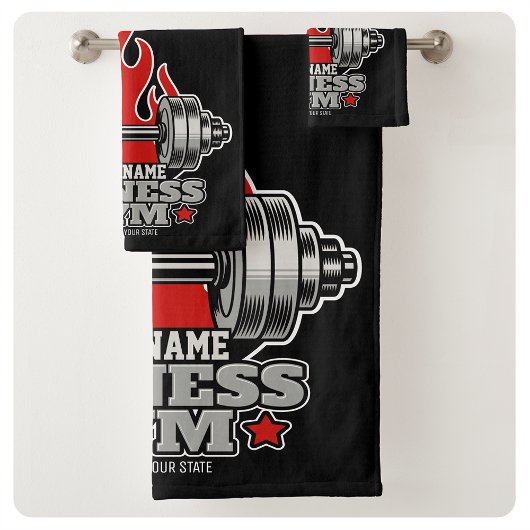 Personalisiertes Heften Dumbell Fitness Gym Badhandtuch Set