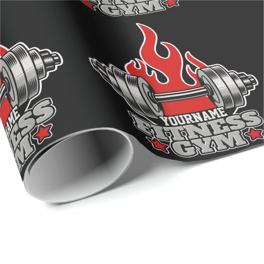 Personalisiertes Heften Dumbell Fitness Gym Geschenkpapier (Rolleneckpunkt)