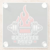 Personalisiertes Heften Dumbell Fitness Gym Glasuntersetzer (Rückseite)