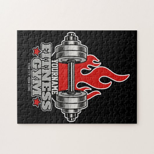 Personalisiertes Heften Dumbell Fitness Gym Puzzle (Horizontal)