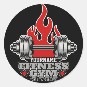 Personalisiertes Heften Dumbell Fitness Gym Runder Aufkleber