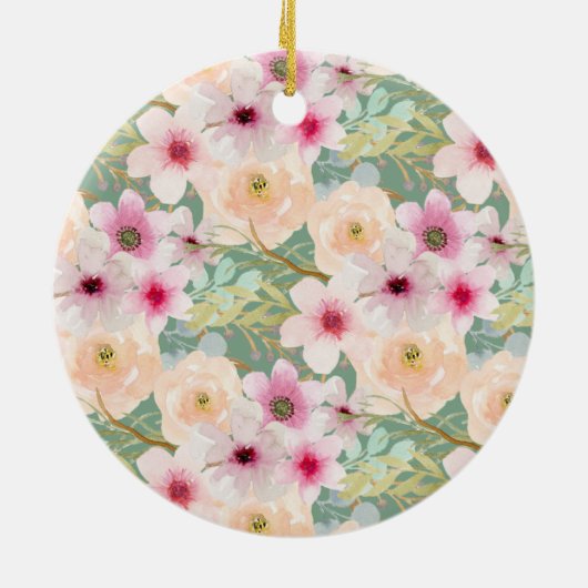 Personalisiertes Heiliges Kommunion Blumenkreuz Keramik Ornament (Hinten)