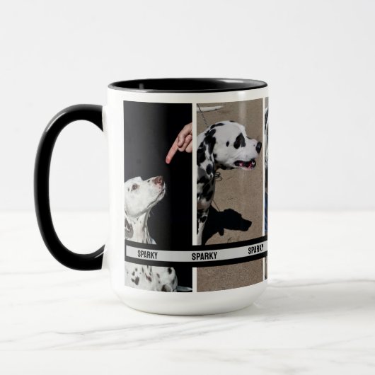Personalisiertes Heimfoto Collage Handy Vertisch Tasse (Links)
