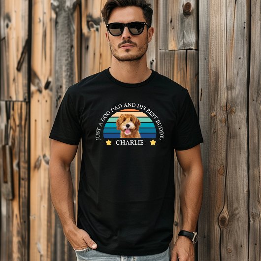 Personalisiertes Heimtier Foto Hund Vater T-Shirt