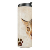 Personalisiertes Heimtier Foto Kitten Katze Dosenv Thermosbecher (Nach links gedreht)