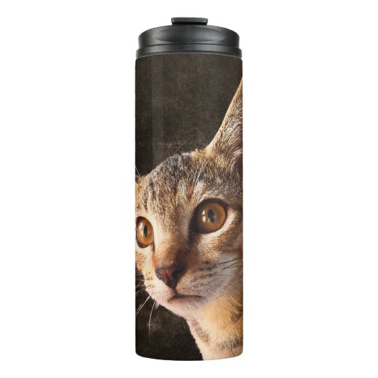 Personalisiertes Heimtier Foto Kitten Katze Dosenv Thermosbecher (Vorderseite)