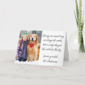 Personalisiertes Heimtier-Foto Tierarzt Dankeskarte (Vorderseite)