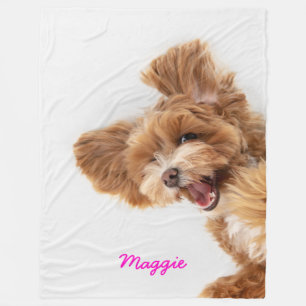 Personalisiertes Heimtier-Foto und Name Fleece Bla