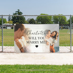 Personalisiertes Heiratsantrag-Schild mit 2 Fotos  Banner
