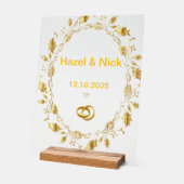 Personalisiertes Heiratsklyrikzeichen Acrylschild (Winkel)