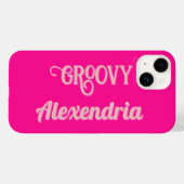 Personalisiertes Heiß-Rosa und Rosa Case-Mate iPhone Hülle (Rückseite (Horizontal))