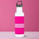 Personalisiertes Heiß-Rosa und Rosa Edelstahlflasche<br><div class="desc">Das ist ein stilvolles, elegantes, personalisiertes Design. Es ist in trendigem heißen Rosa und Rosa mit Platz für Sie Ihren Namen in stilvollen Typografie hinzufügen. Es wäre ein ideales personalisiertes Geschenk oder eine stilvolle, neue Wasserflasche für sich. Fügen Sie einfach Ihren Namen in das Textfeld ein, um eine persönliche Note...</div>