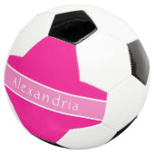 Personalisiertes Heiß-Rosa und Rosa Fußball (Dreiviertel)