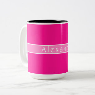 Personalisiertes Heißrosa Zweifarbige Tasse