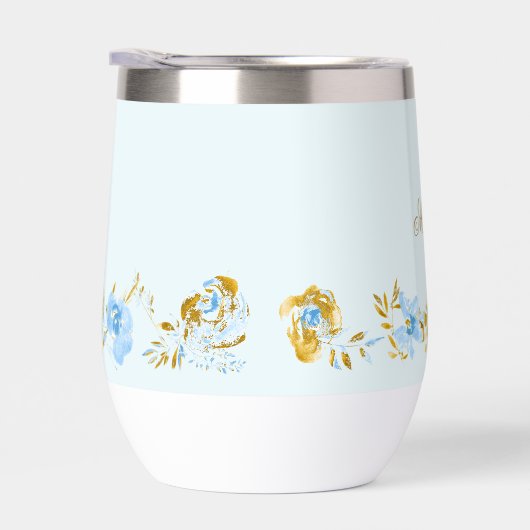 Personalisiertes hellblaues Aquarellgold (Rechts)