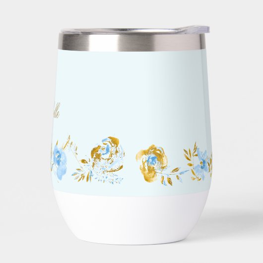 Personalisiertes hellblaues Aquarellgold (Links)