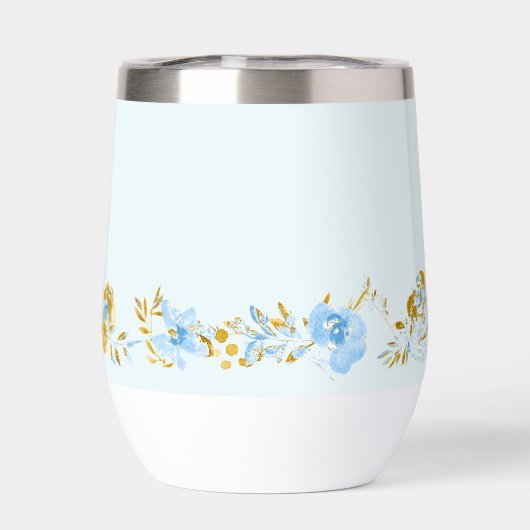 Personalisiertes hellblaues Aquarellgold (Rückseite)