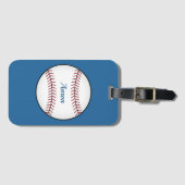 Personalisiertes hellblaues Baseball-Gepäckanhänge Gepäckanhänger (Vorderseite (Horizontal))