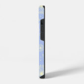 Personalisiertes Hellblaues Blumenmuster mit Löwen iPhone Hülle (Linke Seite)