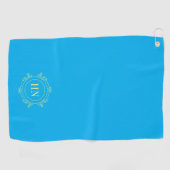 Personalisiertes hellblaues Golftuch mit Initialen Golfhandtuch (Horizontal)