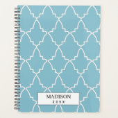 Personalisiertes hellblaues marokkanisches Gitterm Planer (Vorderseite)