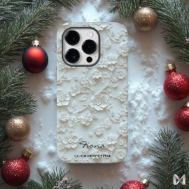 Personalisiertes hellblaues Zitat mit Blumenmotiv Case-Mate iPhone 14 Pro Hülle