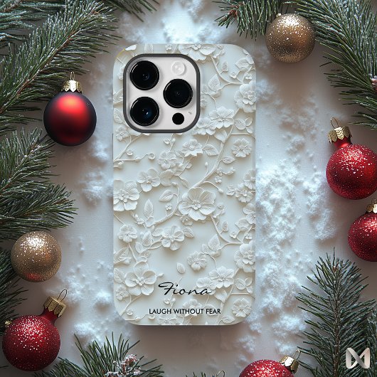 Personalisiertes hellblaues Zitat mit Blumenmotiv Case-Mate iPhone Hülle