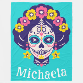 Personalisiertes, helles Blumenzuckermädchen Fleecedecke