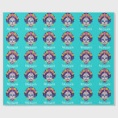 Personalisiertes, helles Blumenzuckermädchen Geschenkpapier (Flach)