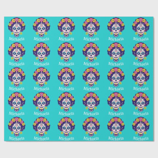 Personalisiertes, helles Blumenzuckermädchen Geschenkpapier (Flach)