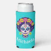 Personalisiertes, helles Blumenzuckermädchen Selters Dosenkühler (Seltzer Vorderseite)