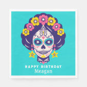 Personalisiertes, helles Blumenzuckermädchen Serviette (Vorderseite)