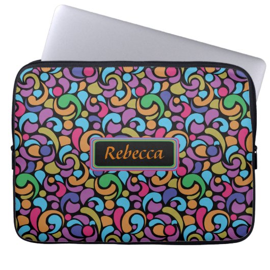Personalisiertes helles multi Formmuster Laptopschutzhülle (Vorderseite)