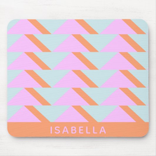 Personalisiertes, helles Pastell-Retro-geometrisch Mousepad (Vorne)