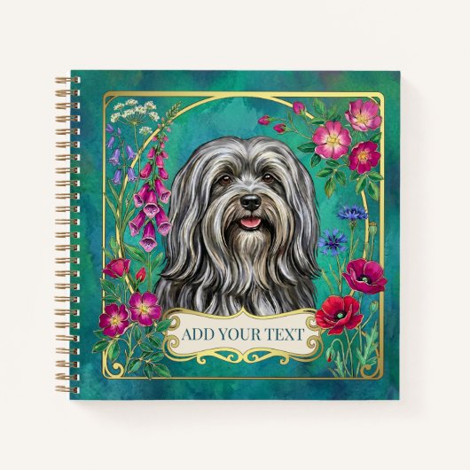 Personalisiertes Hellgraues Lhasa-Apso-Quadrat-Not Notizblock (Vorderseite)
