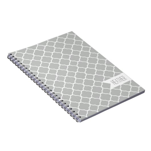 Personalisiertes hellgraues Quatrefolienmuster Notizblock (Rechte Seite)